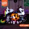 6 Ft Long Halloween Inflatables Outdoor Decorations, Halloween Blow Ups for Yard Decorations, Sitting Inflatable Skeleton Unicorn and Dinosaur Hold Pumpkin for outside Halloween Decor